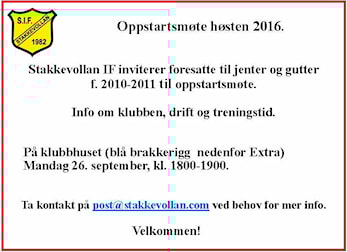 Invitasjon til oppstartsmøte, høsten 2016